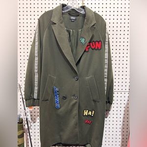 ONLY True Streetwear Women's Size S, Forrest Green, Full Zip Jacket w. Words